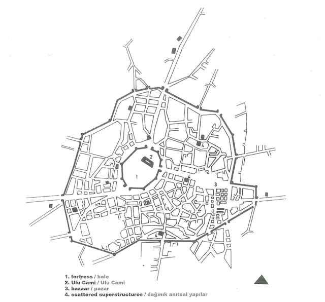 Konya şehir planı, Gönül Tankut, Selçuklu Kenti kitabından alıntı