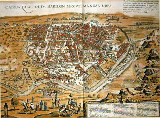 16. Yüzyıl Kahire haritası. Yapan kişi bilinmiyor.